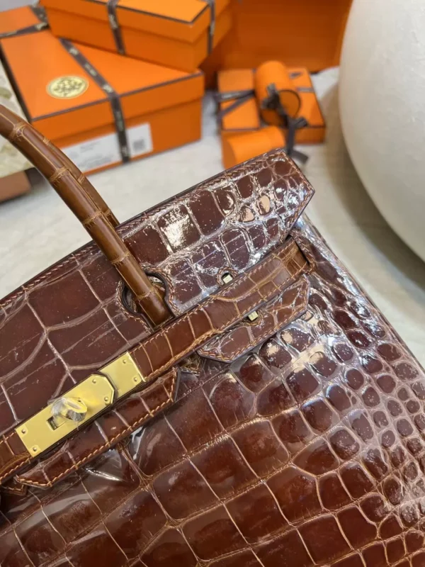 Canada Ottawa Hermes Birkin 30CM 33 Miel Shiny Alligator Crocodile Gold Hardware