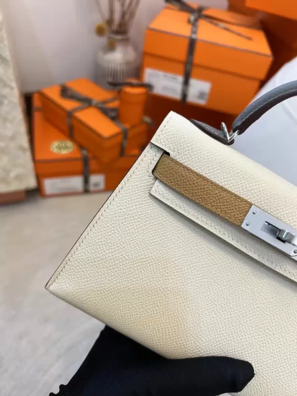 Hong Kong Hermes Mini Kelly 19CM Epsom Three Colors Silver Hardware