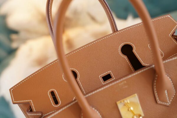 Hand Stitch Hermes Birkin Bag30CM CK37 Gold Epsom Leather Gold Hardware