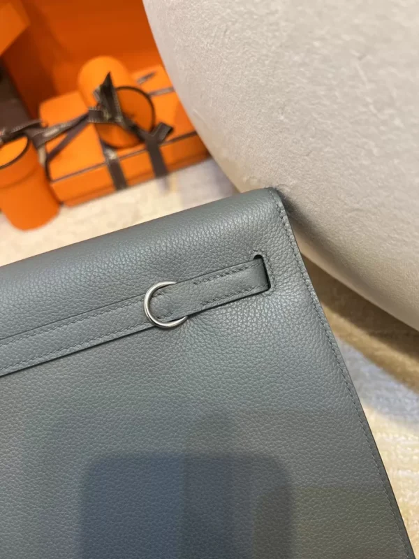 Hermes Kelly Danse 22CM 63 Vert Amande Evercolor Leather Silver Hardware