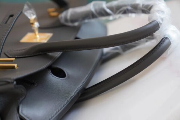 Full Handmade Hermes Birkin Bag30CM 88 Gris Graphite Jonathan Leather Gold Hardware