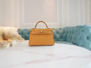 f7a5a33e0a73834 Hermes Boutique Tabac-Camel South Africa KK Ostrich Mini Kelly II 19CM