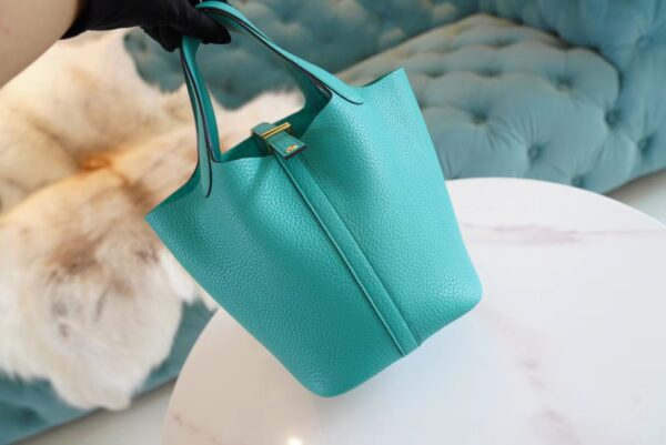 Full Handmade Hermes U1 Verone Clemence Leather Picotin18CM Gold Hardware