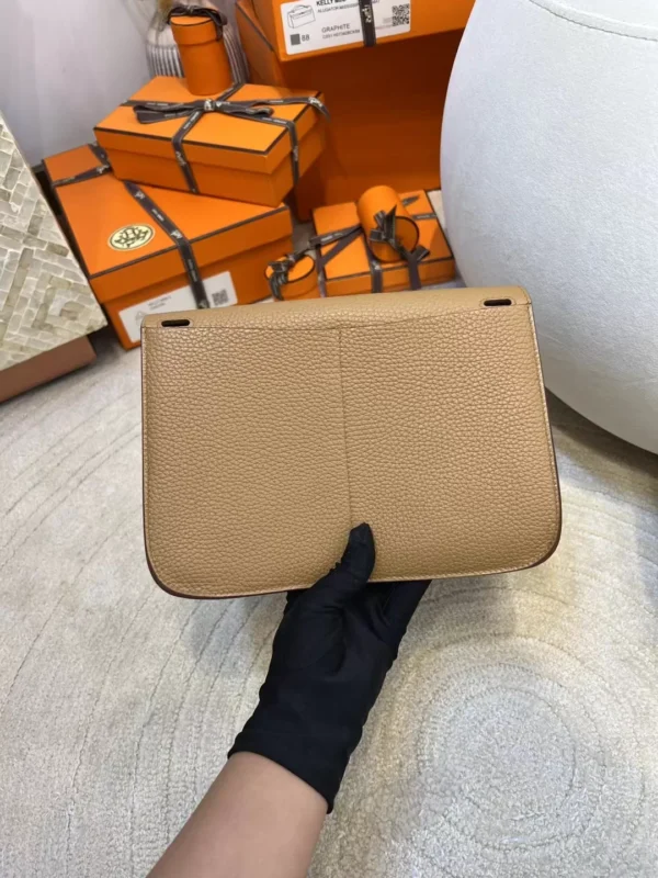 Hermes Halzan 25CM 4B Biscuit / 3G Alezan Clemence Gold Hardware