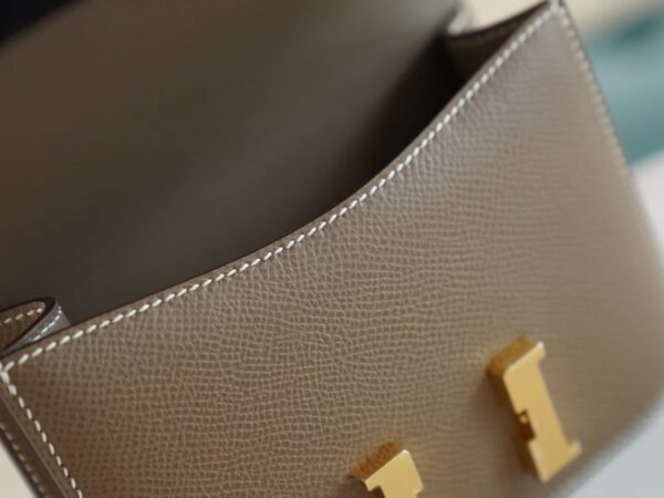 Full Handmade Hermes Constance14cm C18 Gris Etoupe Epsom Leather Gold Hardware