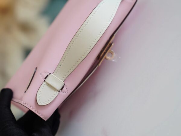 GPCMode Hermes Kelly Pochette22cm 3Q Rose Sakura/CK10 Craie Swift Leather Rose Gold Hardware