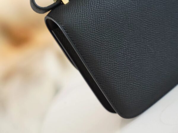 Full Handmade Hermes CK89 Black Epsom Leather Constance14cm Gold Hardware