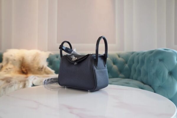 GPCMode Hermes 2Z Blue Nuit Clemence Leather Mini Lindy Touch19CM