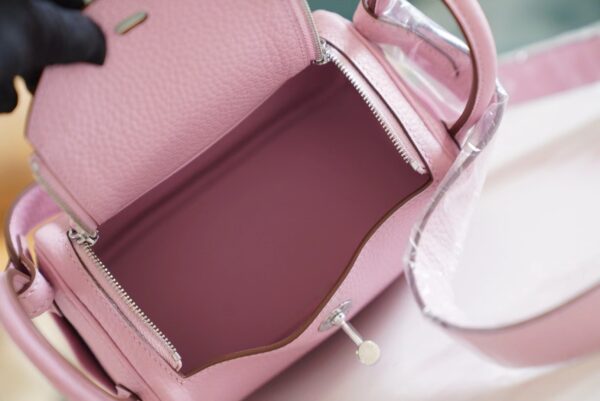 On Sale Hermes Mini Lindy 19CM X9 Mauve Sylyestre Clemence Leather Silver Hardware