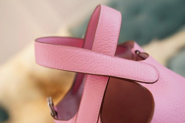 GPCMode Factory Hermes Picotin18CM Rose Clemence Leather Silver Hardware