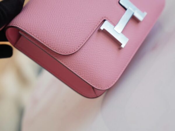 Sale GPCMode Factory Hermes Constance14cm Rose Sakura Epsom Leather Silver Hardware