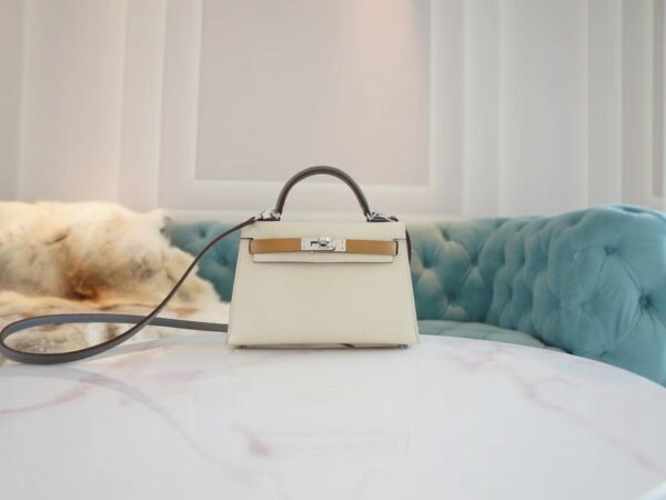 GPCMode Factory Hermes Mini Kelly II 19CM I2 Nata/0L Gris Meyer/0M Chai Epsom Leather