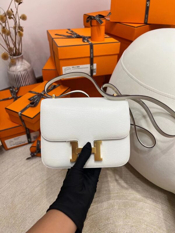 Hermes Shop Constance 19CM Chevre Leather 0T Mushroom Gold Hardware