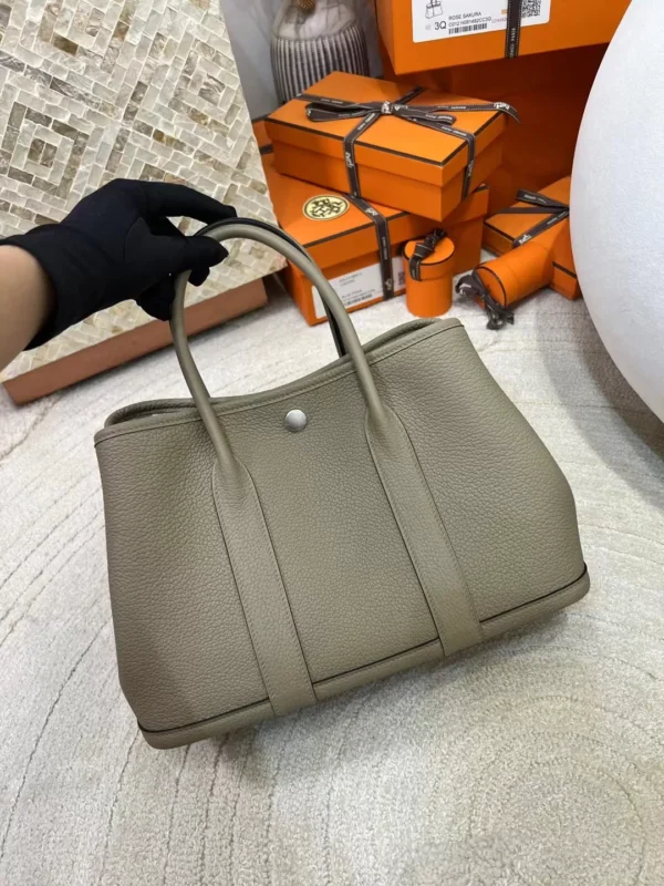 USA Los Angeles Hermes M8 Gris Asphalt Negonda Garden Party 30CM Silver Hardware