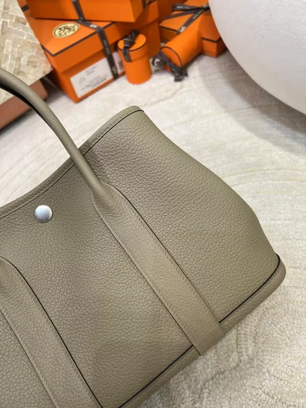 USA Los Angeles Hermes M8 Gris Asphalt Negonda Garden Party 30CM Silver Hardware