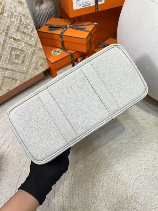 Full Handmade Hermes Negonda Garden Party 30CM 8L Beton Silver Hardware