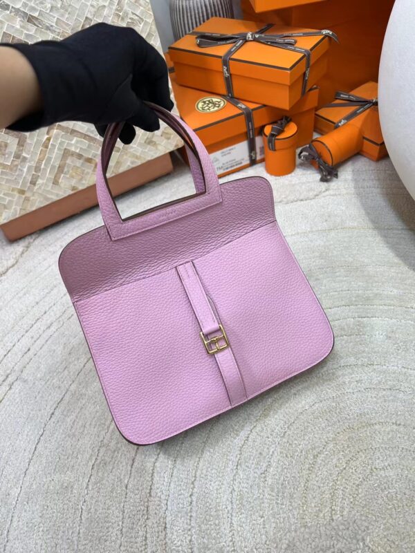 Qatar Doha Hermes Halzan 25CM Clemence X9 Mauve Sylvestre Gold Hardware