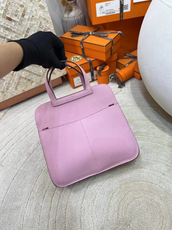 Qatar Doha Hermes Halzan 25CM Clemence X9 Mauve Sylvestre Gold Hardware