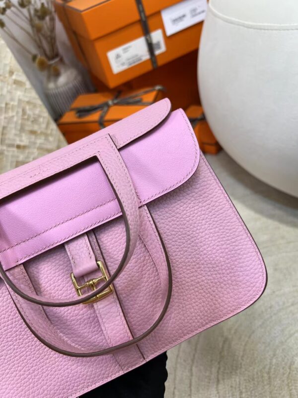 Qatar Doha Hermes Halzan 25CM Clemence X9 Mauve Sylvestre Gold Hardware