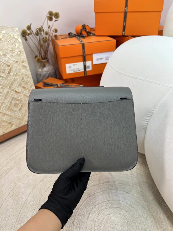 Russia Hermes Evercolor Halzan 25CM 0L Gris Meyer Silver Hardware