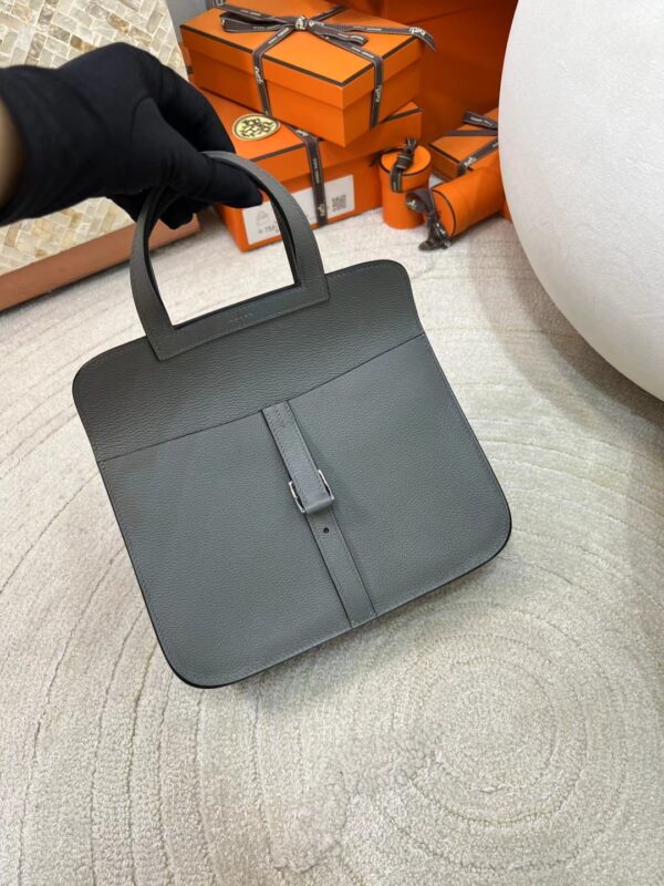 Russia Hermes Evercolor Halzan 25CM 0L Gris Meyer Silver Hardware