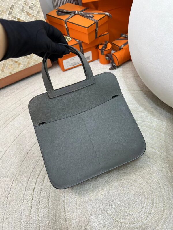 Russia Hermes Evercolor Halzan 25CM 0L Gris Meyer Silver Hardware