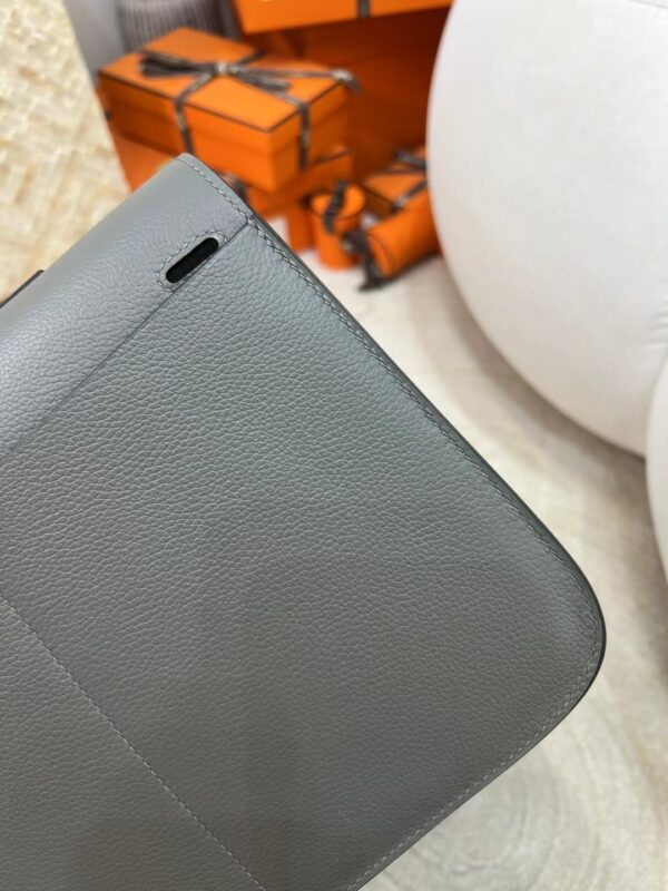 Russia Hermes Evercolor Halzan 25CM 0L Gris Meyer Silver Hardware