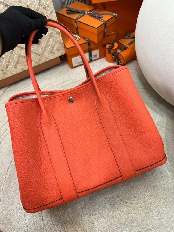 Handmade Hermes Garden Party 36CM 9J Feu Orange Negonda Leather Silver Hardware