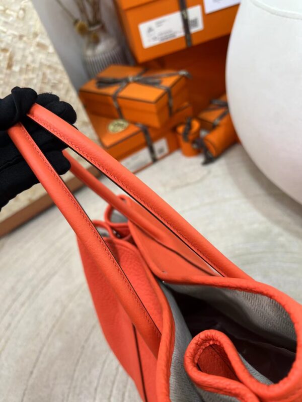 Handmade Hermes Garden Party 36CM 9J Feu Orange Negonda Leather Silver Hardware