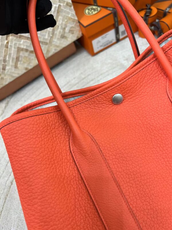 Handmade Hermes Garden Party 36CM 9J Feu Orange Negonda Leather Silver Hardware