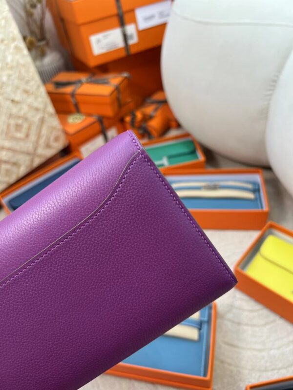 Hermes Boutique Evercolor P9 Anemone Constance To Go Wallet Silver Hardware