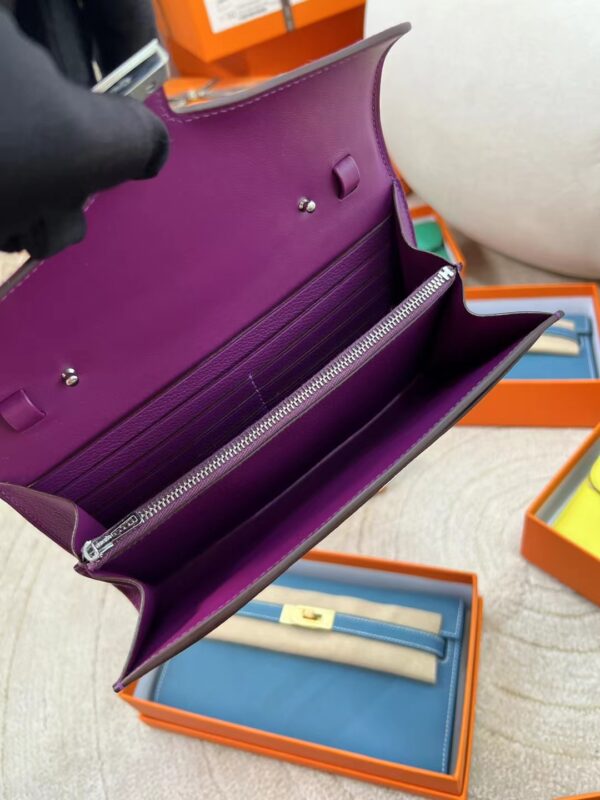 Hermes Boutique Evercolor P9 Anemone Constance To Go Wallet Silver Hardware