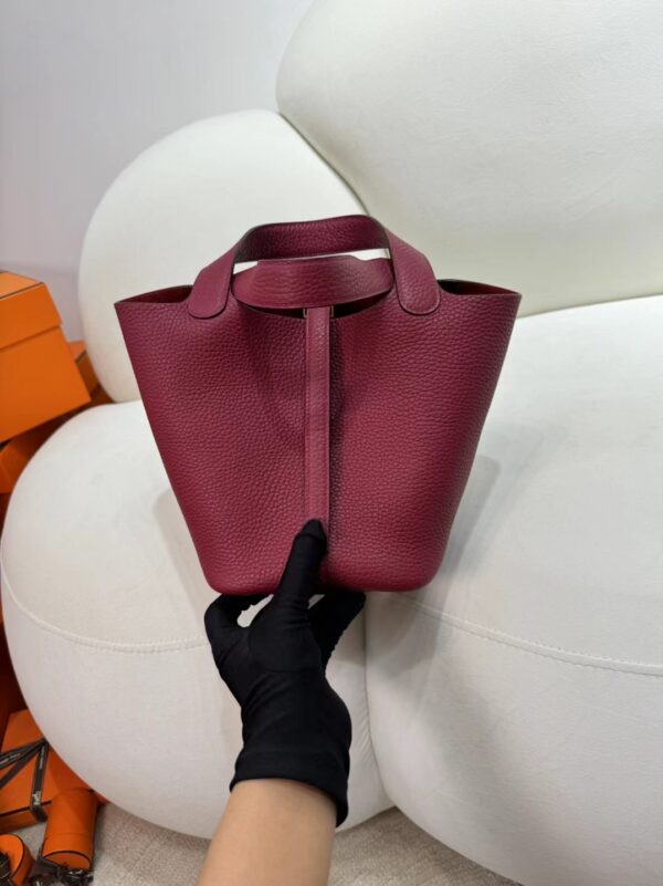Indonesia Jakarta Hermes Picotin 18CM 55 Rouge H Clemence Leather Gold Hardware
