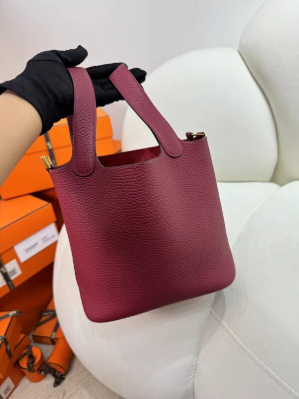 Indonesia Jakarta Hermes Picotin 18CM 55 Rouge H Clemence Leather Gold Hardware
