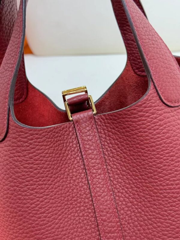 Indonesia Jakarta Hermes Picotin 18CM 55 Rouge H Clemence Leather Gold Hardware