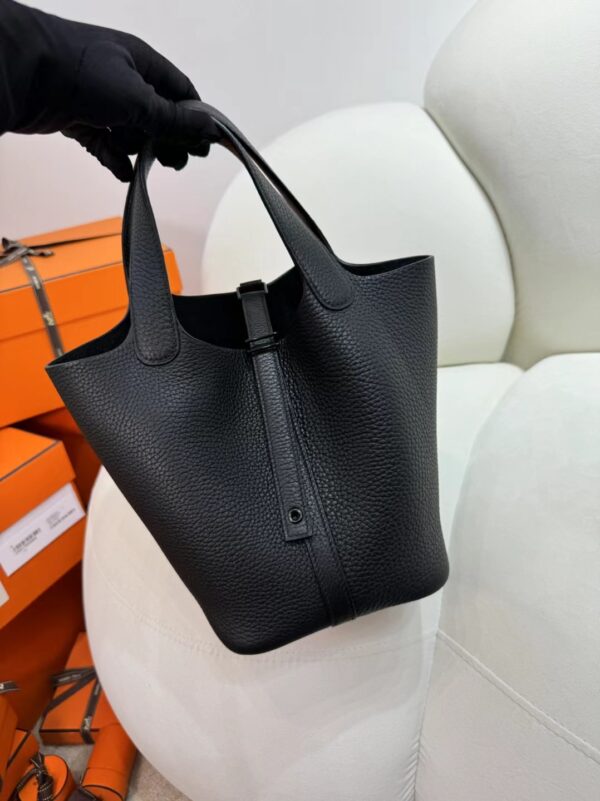 Vietnam Hermes Picotin 18CM So Black 89 Noir Clemence Black Hardware
