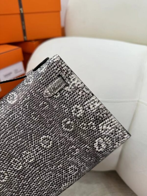 Indonesia Jakarta Hermes Ombre Lizard Kelly Pochette 22CM Silver Hardware