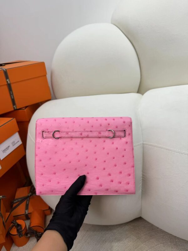 Hermes Bag Price Kelly Danse 22CM L4 Bubble Gum KK Ostrich Skin Silver Hardware
