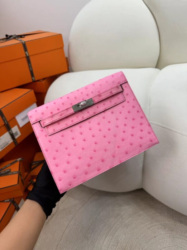 Hermes Bag Price Kelly Danse 22CM L4 Bubble Gum KK Ostrich Skin Silver Hardware