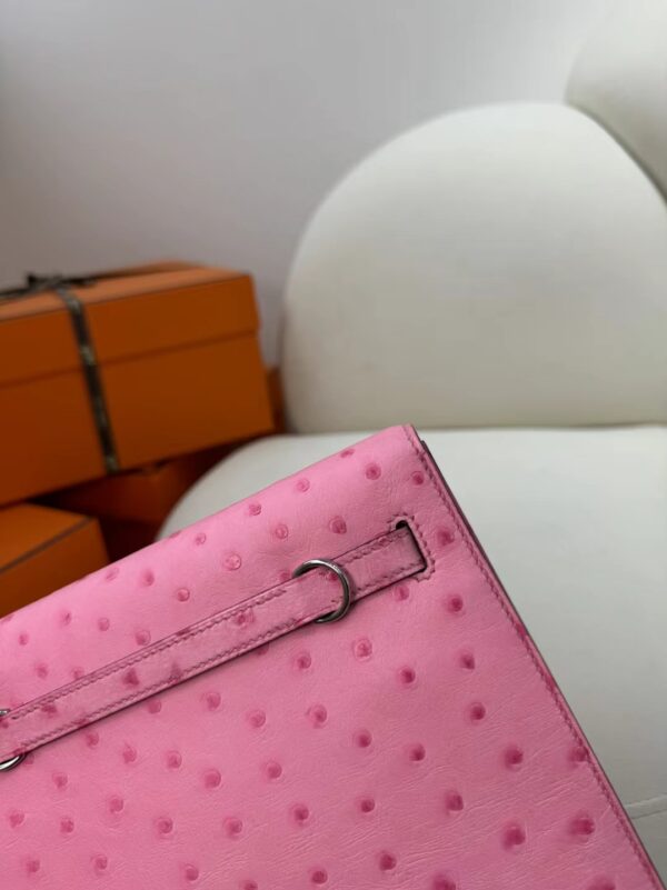 Hermes Bag Price Kelly Danse 22CM L4 Bubble Gum KK Ostrich Skin Silver Hardware