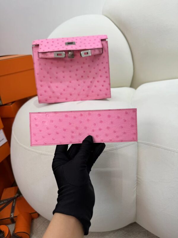 Hermes Bag Price Kelly Danse 22CM L4 Bubble Gum KK Ostrich Skin Silver Hardware