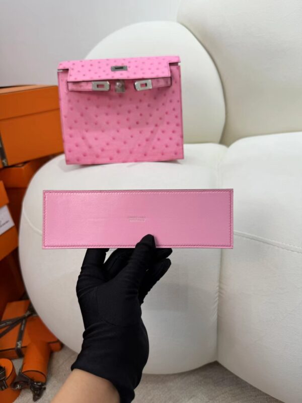 Hermes Bag Price Kelly Danse 22CM L4 Bubble Gum KK Ostrich Skin Silver Hardware