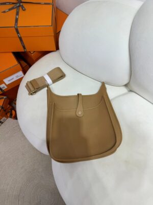 Hermes Bag Price 0M Chai Clemence Leather Evelyne 29CM Gold Hardware