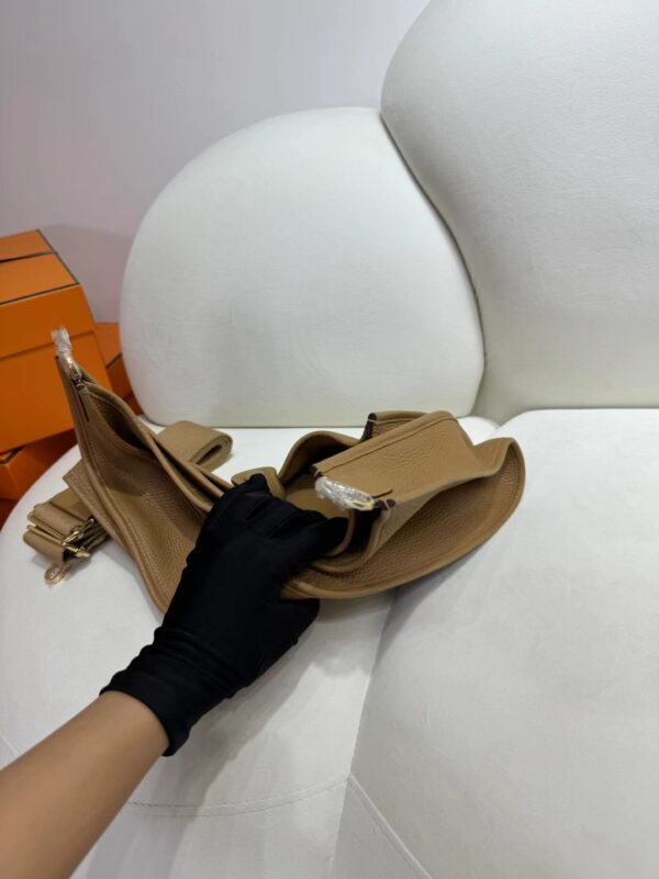 Hermes Bag Price 0M Chai Clemence Leather Evelyne 29CM Gold Hardware