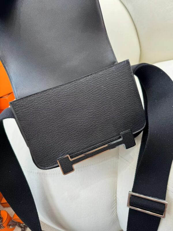 Kuwait Hermes Bag Geta 20CM Chevre Leather 89 Noir Gold Hardware