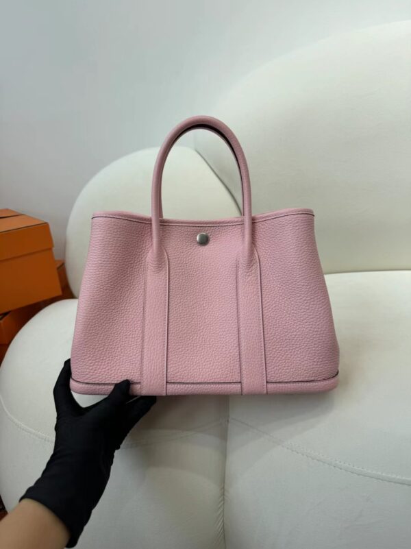 UAE Dubai Hermes Garden Party 30CM Clemence Leather Rose Sakura Silver Hardware