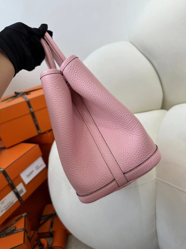 UAE Dubai Hermes Garden Party 30CM Clemence Leather Rose Sakura Silver Hardware