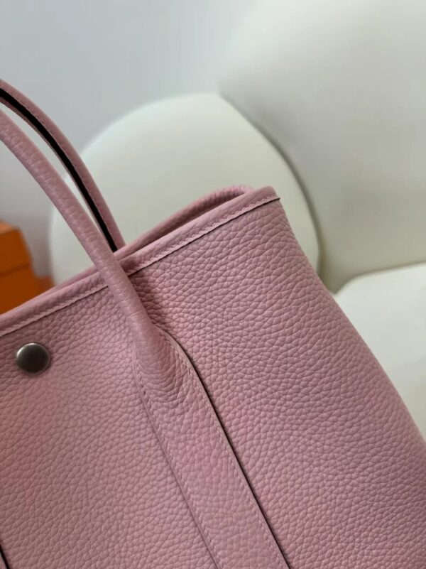 UAE Dubai Hermes Garden Party 30CM Clemence Leather Rose Sakura Silver Hardware