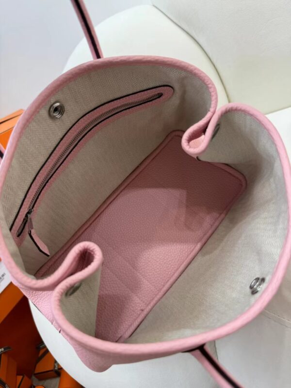 UAE Dubai Hermes Garden Party 30CM Clemence Leather Rose Sakura Silver Hardware