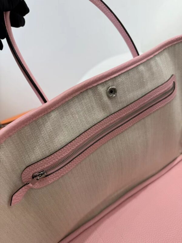 Hermes Boutique Rose Sakura Clemence Leather Garden Party 36CM Silver Hardware